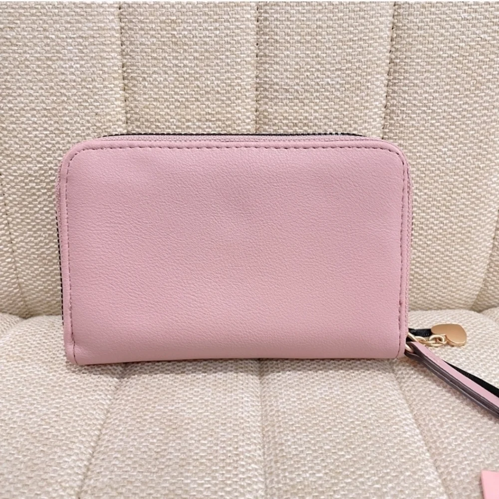 💕▪️Juicy Couture ▪️Retro Vibe Double Medium Zip Around Wallet Angel Pink
